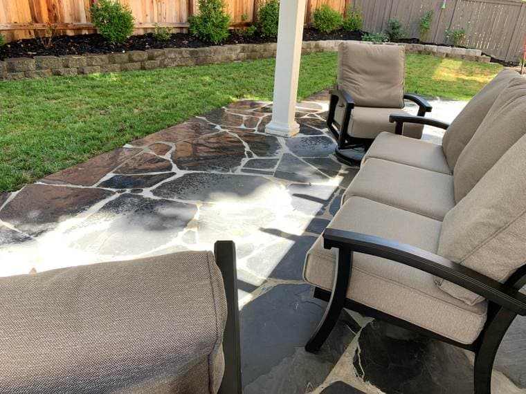 Flagstone patio and outdoor living space